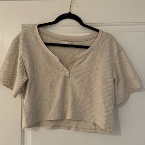 Abercrombie Waffle Lounge Henley Tee